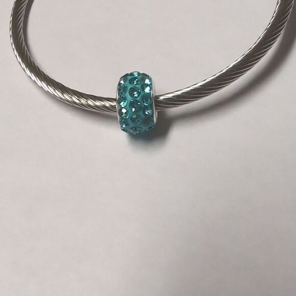 Blue Rhinestones Charm for Pandora Style‎ Bracelet - Picture 1 of 4